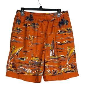 Polo Sport Size M Board Shorts Swim Sailboat Swordfish Fishing Ocean Colorful